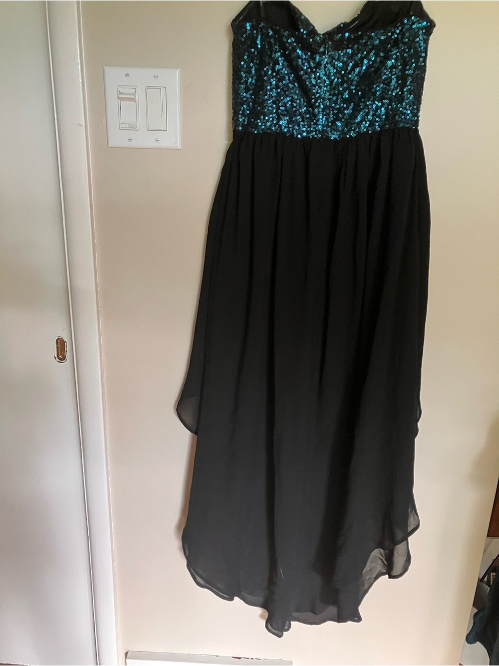 Forever 21 Black Strapless Sequin Bodice Dress